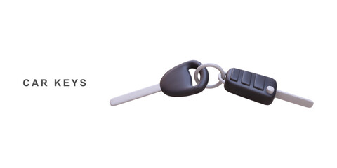 3d realistic car keys isolated on white background. Vector illustration.