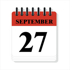 september 27 calendar date design