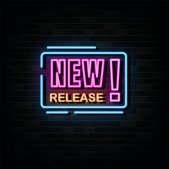 Obraz premium New Release Neon Signs Vector. Design Template Neon Style