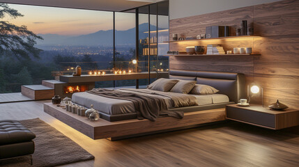 wnętrze sypialni w stylu nowoczesnym