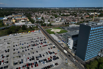aerial view of Hull Royal infirmary, Hull University Teaching Hospitals NHS Trust,  Hull 