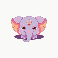 Simple cute elephant vector