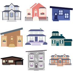 Cute set of colorful houses