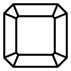 Emerald icon. Luxury jewel logo. Gem line symbol