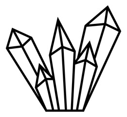 Mineral icon. Geology symbol. Solid crystal outline