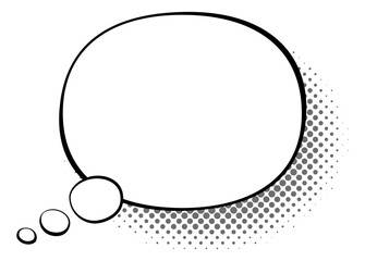 Thought bubble template. Empty round text frame