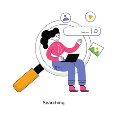 Searching abstract concept vector in a flat style stock illustration