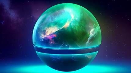 Magic ball with a galaxy inside, prediction of the future and prophecy. Universe and space with stars