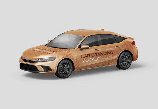 Sedan Car Mockup for Vehicle Branding and Fleet Design