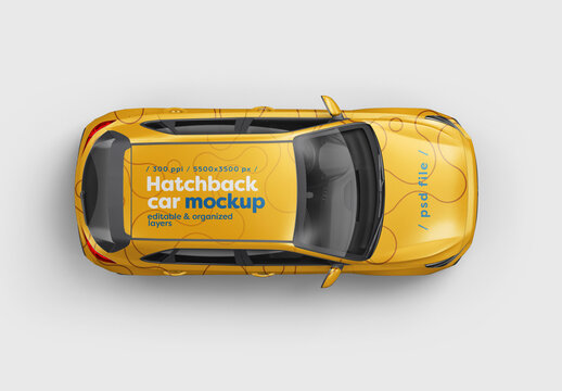 Hatchback Car Mockup for Vehicle Branding and Fleet Design