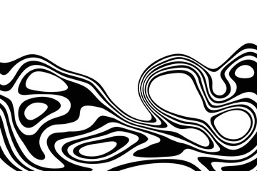 Black and white waves. Modern Vector Background. Stylish texture with wavy stripes lines.
