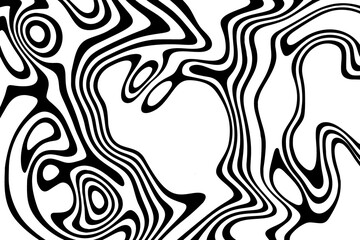 Abstract wave vector background.Stylized black White illusion.Modern graphic line art. eps 10