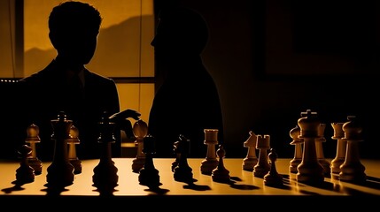 A chess player is thinking about a difficult game of chess.
