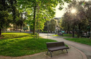 Public park in Levanto town, Italy
