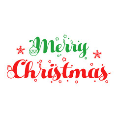 Merry christmas and happy new year lettering decoration.