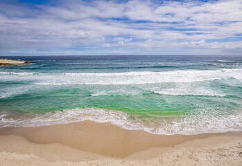 Aerial view of Llandudno beach in Cape Town, South Africa