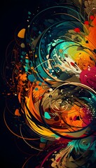 Bright colorful abstract background. Vertical design for phone wallpapers, posters. postcards illustration.