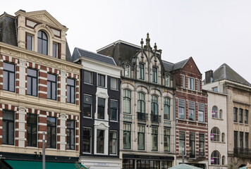 Traditional Buildings at De Plaats, one of the squares in The Hague
