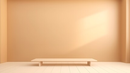 Minimal abstract background for product presentation, Shadow and light from windows on plaster wall, AI generated.
