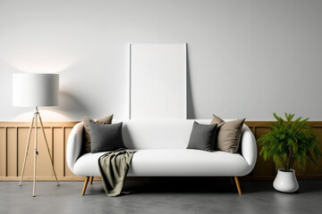 minimalist Scandinavian room photo mockup. Generative AI