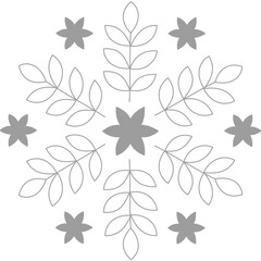 Schneeflocke grau mit transparentem Hintergrund 