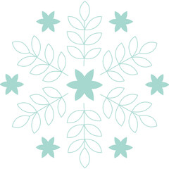 Schneeflocke grün mit transparentem Hintergrund 