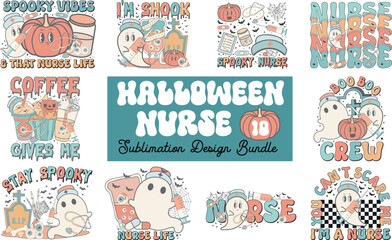Obraz premium Halloween Nurse Sublimation Design Bundle