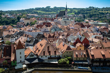 view of the old town Cesky Krumlov, Czech Republic