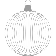 Weihnachtskugel grau mit transparentem Hintergrund 