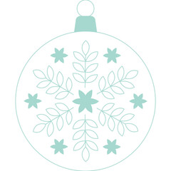 Weihnachtskugel türkis mit transparentem Hintergrund 