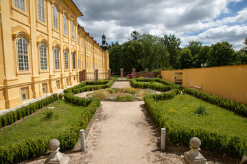 Path in the Park Along One Wing of the Historic Castle