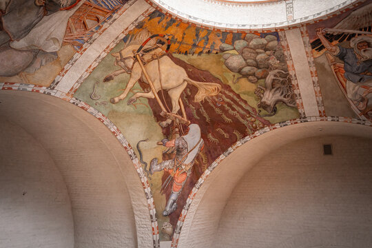 Ilmarinen Ploughing a Field of Vipers from Kalevala Epic Poem at National Museum of Finland - Helsinki, Finland