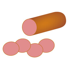 a boiled sausage, vector illustration, eps 10