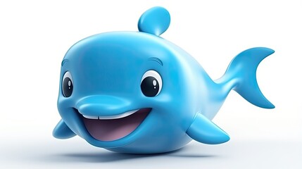 3D whale animal cartoon character