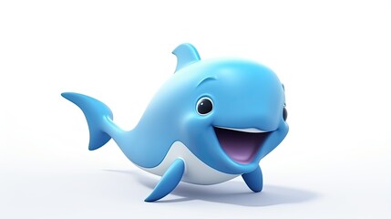 3D whale animal cartoon character