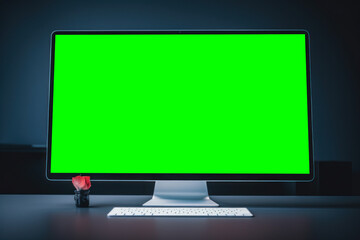 Monitor with green screen