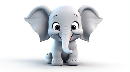 3D elephant animal cartoon character