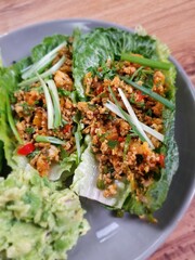 Lettuce boat keto meal.