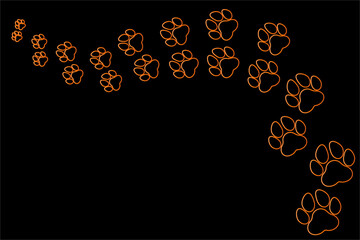 bright paw path on black background © Bela Art