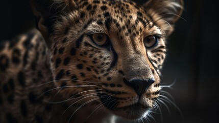 Close up of a leopard, Panthera pardus, portrait