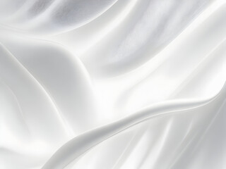 Fluid Interplay of Textures A Fusion of Gossamer Silk and Glistening Plastic in White Wave Symphony