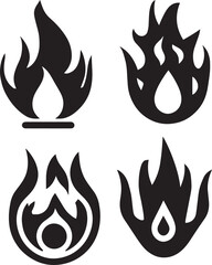 Fire Flame Icon vector art illustration, Flame Icon vector