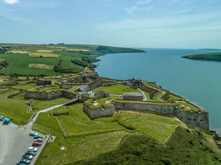Aerial view of Charles Fort a massive star-shaped structure of the late seventeenth century with...