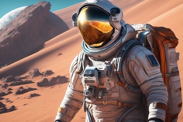 astronaut in space. astronaut in spacesuit. elements of this image furnished by nasa.astronaut in...