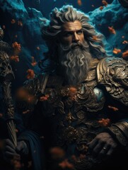 Poseidon Historical Old and Ancient Mythology - Olympic Gods. Greek rulers and lords , heavenly powers, kings. ancient third generation gods, supreme deities who dwelt mount olympus.