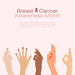 Obraz premium World Breast Cancer Day.Vector illustration.