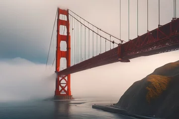 Photo sur Plexiglas Pont du Golden Gate golden gate bridge and foggolden gate bridge and foggolden gate bridge and fog at the san francisco