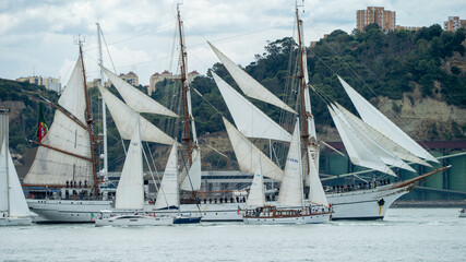Lisbon tejo river, yatch boat vessel wind sailing