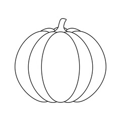 Pumpkin icon.Autumn symbol for Halloween or Thanksgiving.Vector illustration isolated on white background.