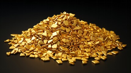 shiny gold nuggets on a dark surface